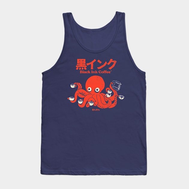 Black Ink Coffee Tank Top by ppmid